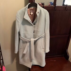 JCREW double cloth coat Women's Seafoam  Coat, size 8, small little dot on back